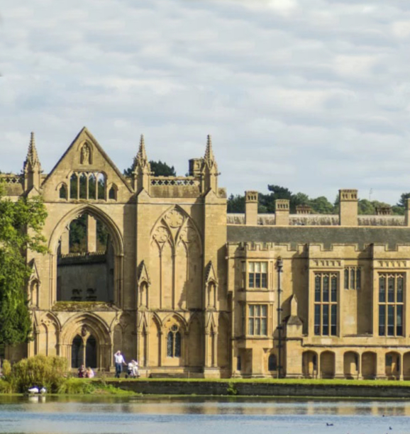 Historic Newstead Abbey with gardens, lake, and surrounding parkland