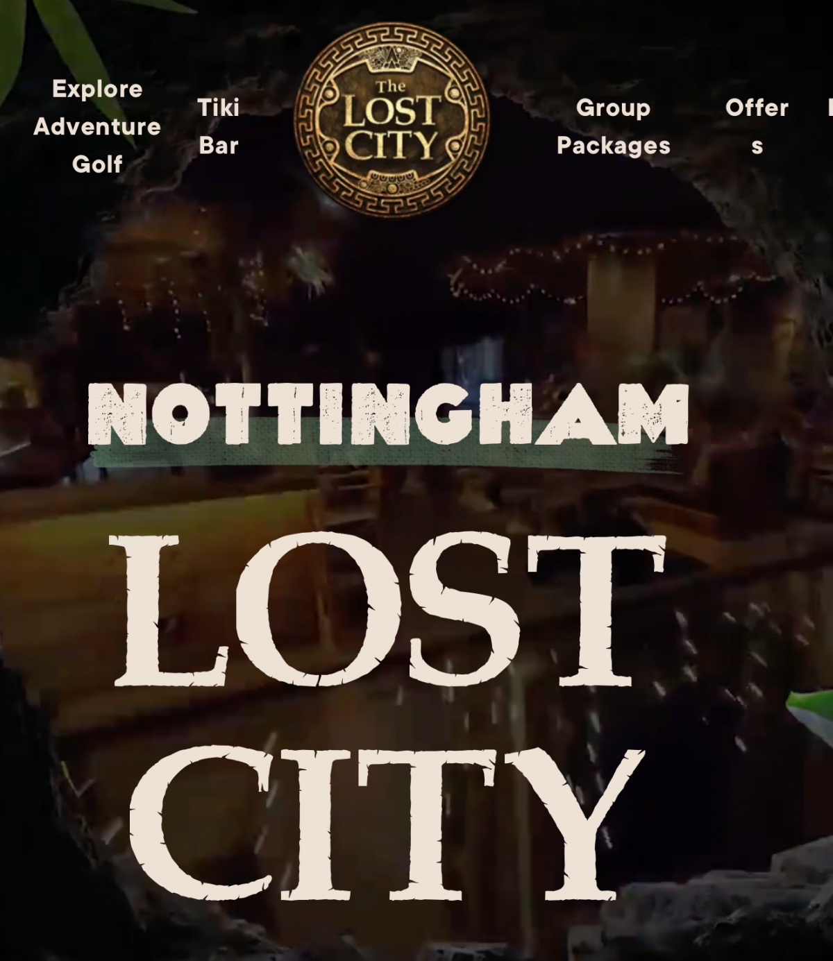 Indoor rainforest-themed mini golf course at Lost City Golf