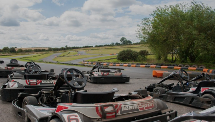 Outdoor go-kart track with hairpins and straights