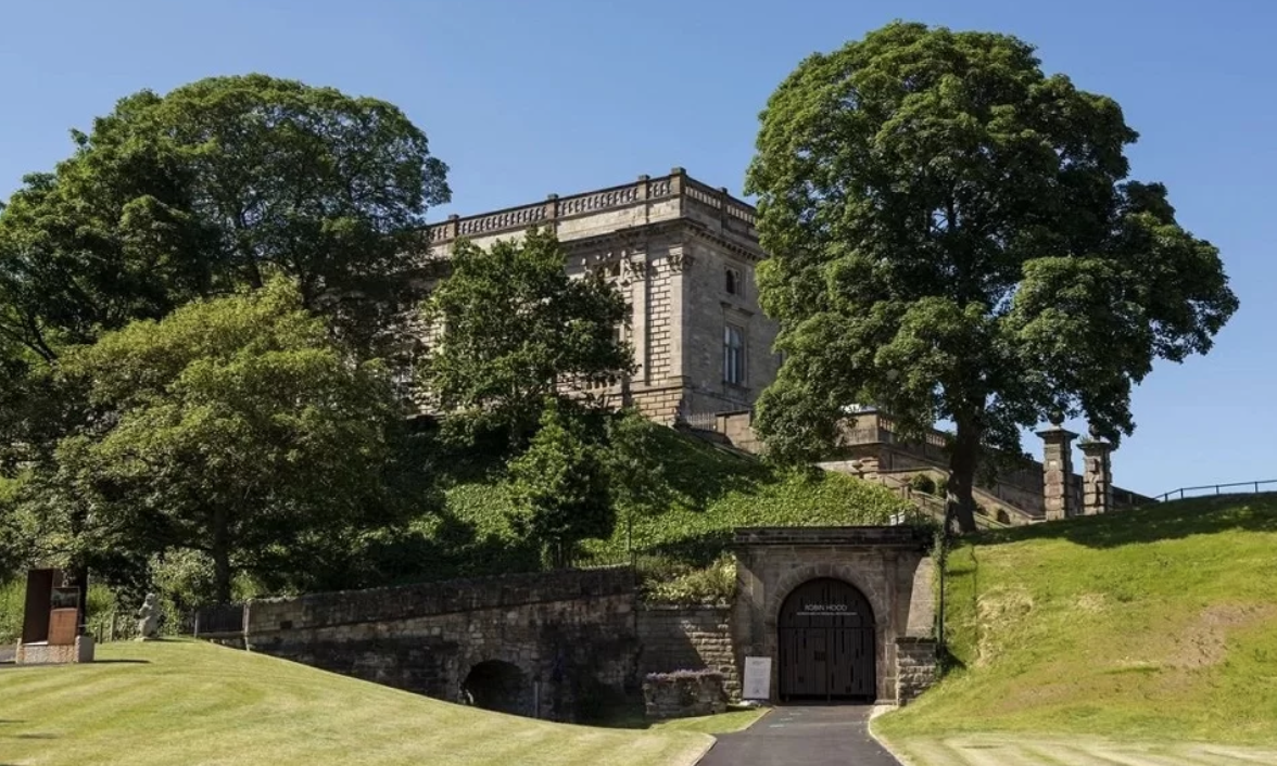 Nottingham Castle overlooking the city skyline