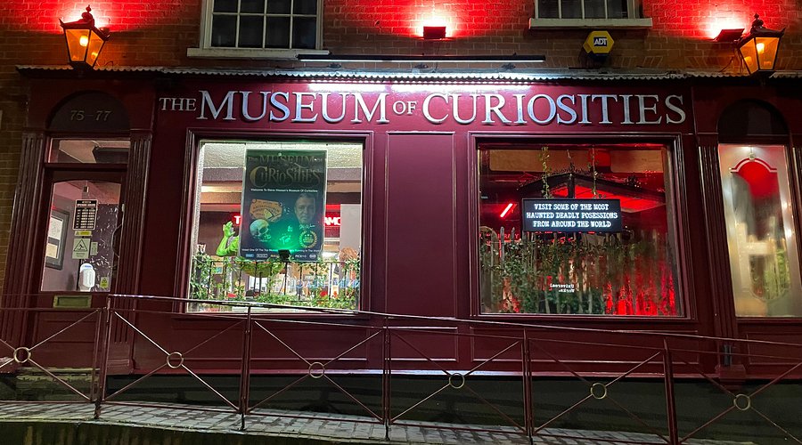 Curiosity cabinets and exhibits inside the Museum of Curiosities
