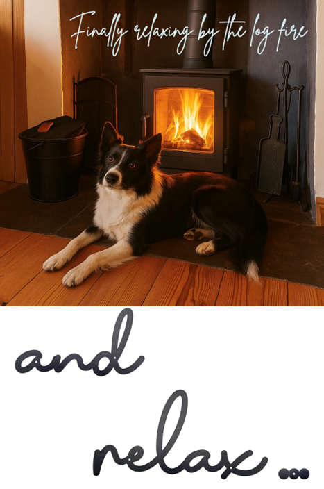 Relaxing by the fire
