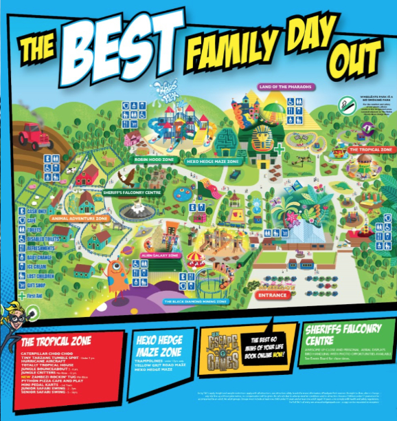Family enjoying rides and attractions at Wheelgate theme park
